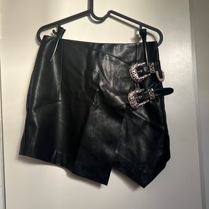 Faux leather cowgirl skirt